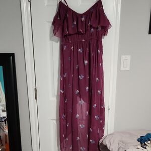 Abercrombie & Fitch Plum Dress with Floral Detail